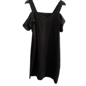 Minimalist Black 6 Cold Shoulder Dress Preppy Business Casual Secretary OF-24